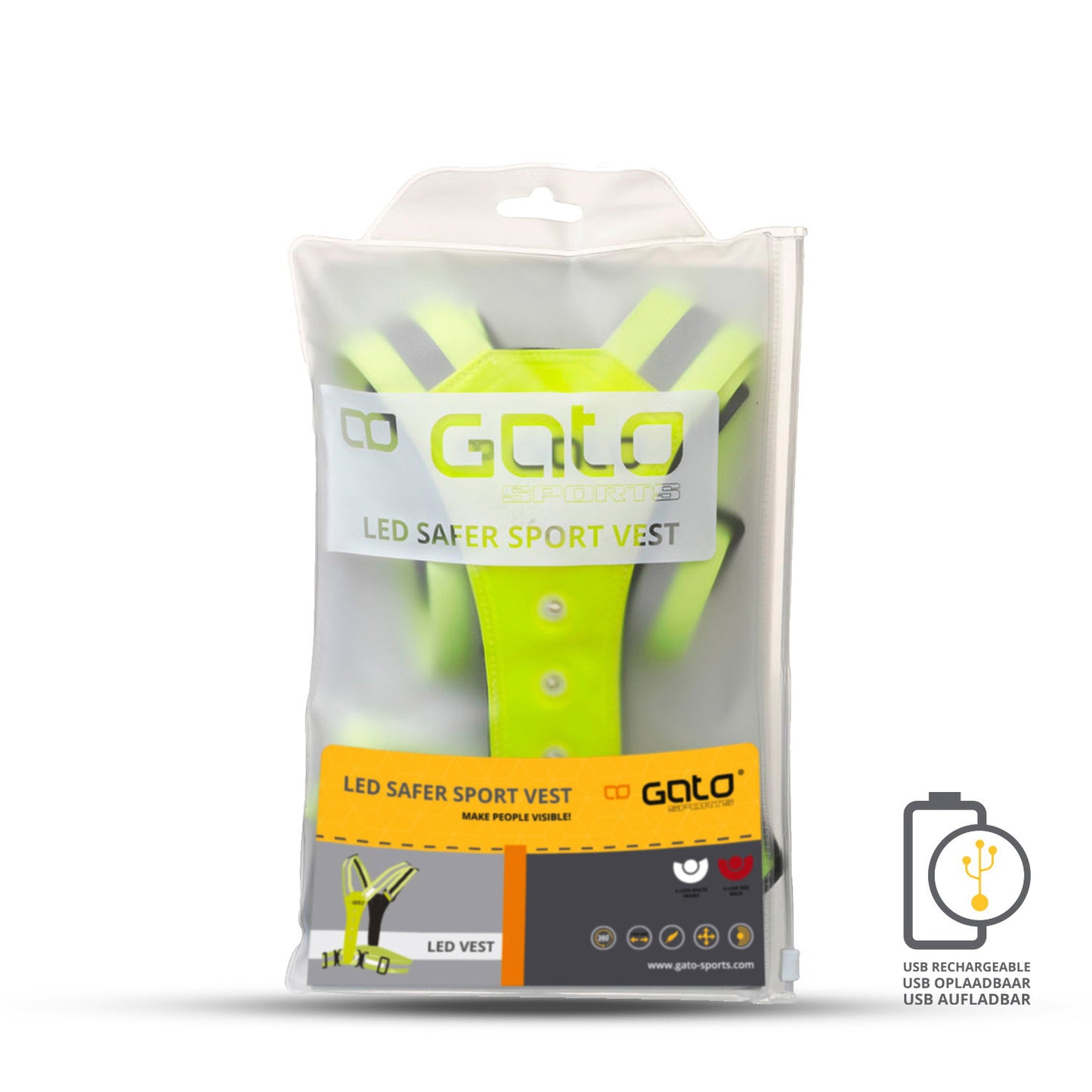 Gato Safer Sport Vest führte USB NeeMungeel One Size
