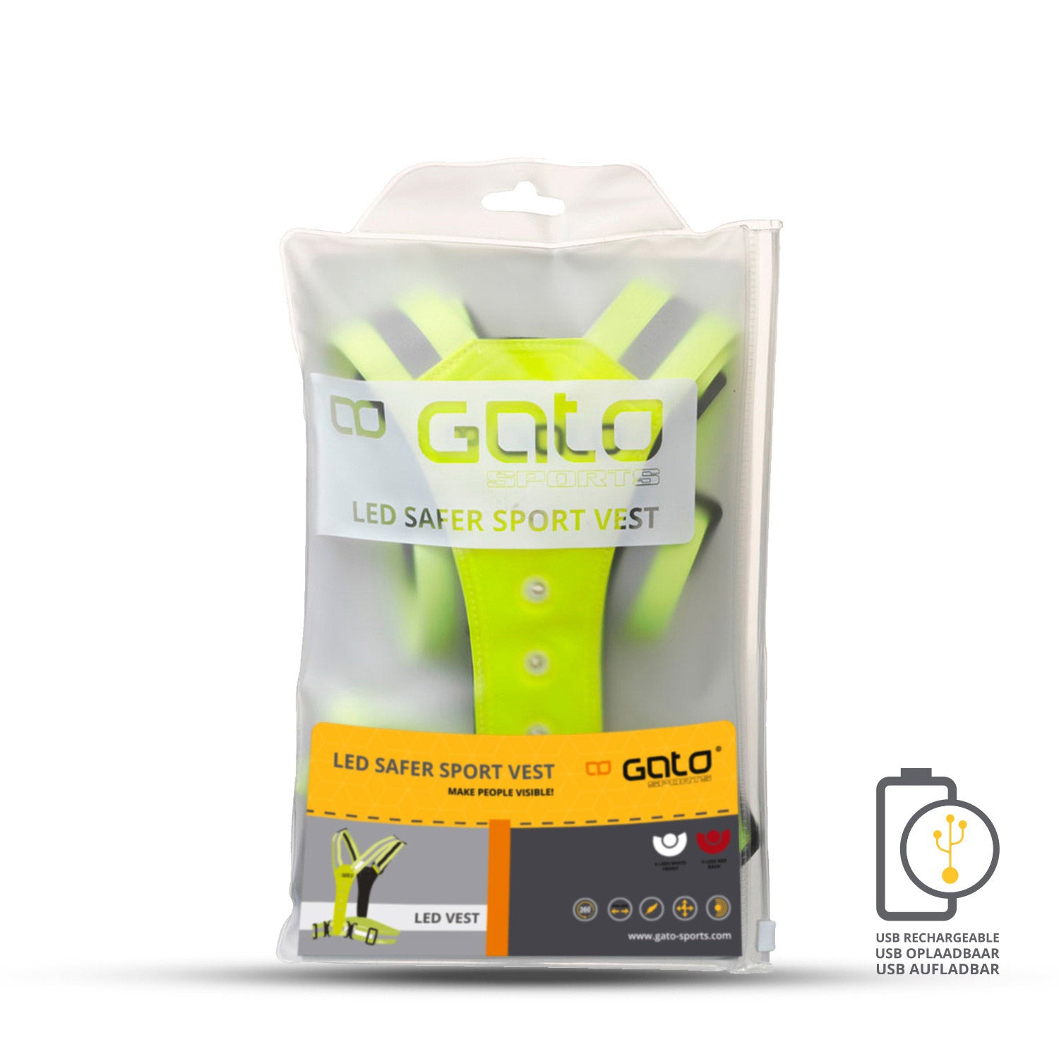 Gato Safer Sport Vest führte USB NeeMungeel One Size