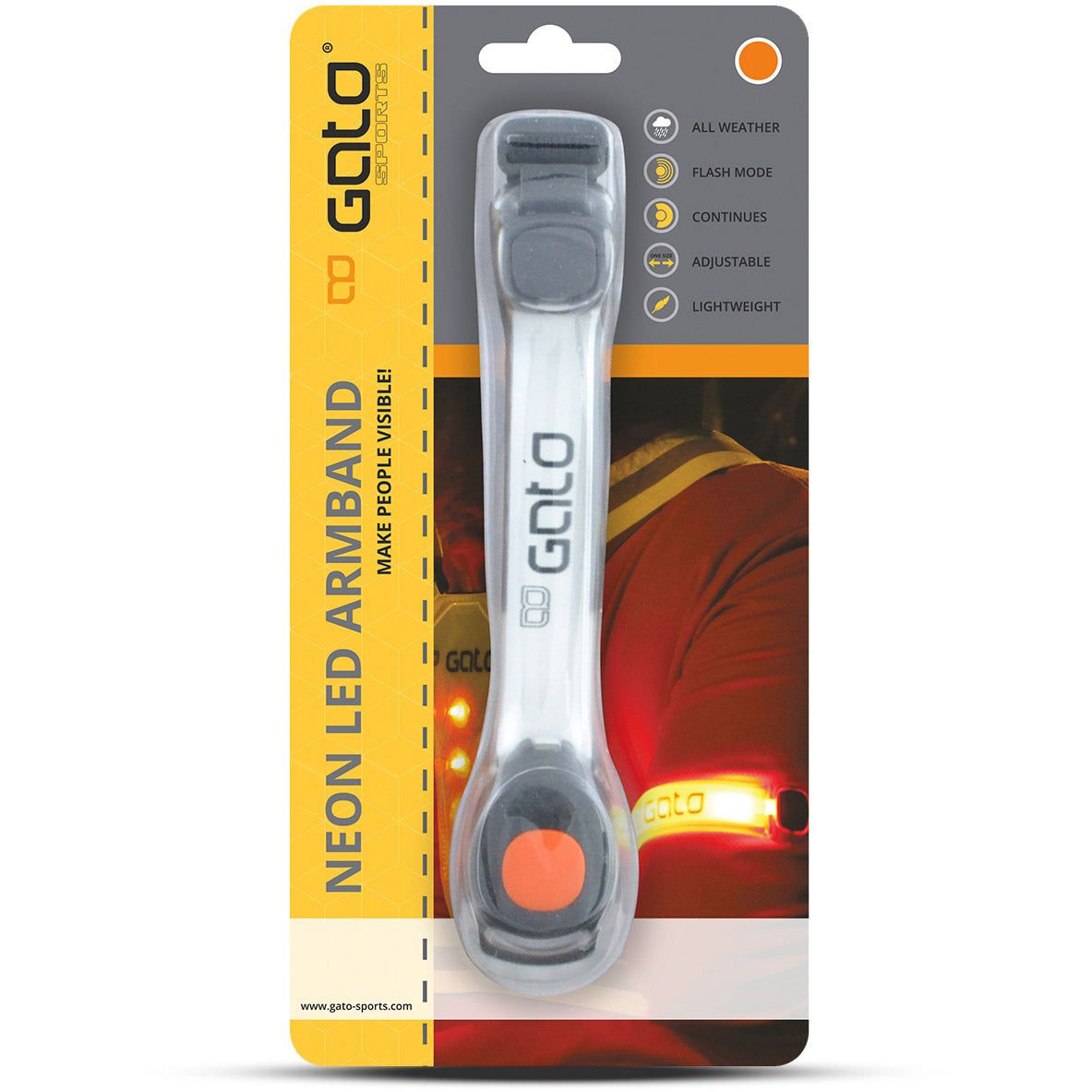 Outwet Armband LED USB One Size Neon Oranje