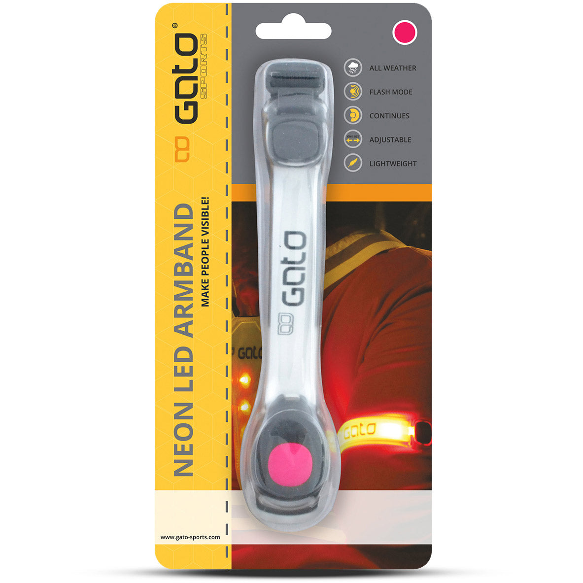 Outwet Armband LED USB One Size Neon Pink