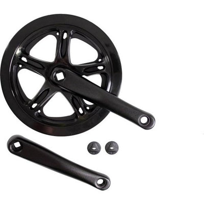 Kurbel Set 52T Spieloos Black + Kettenkante