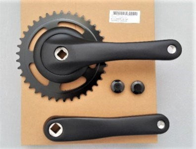 Kurbelgarnitur 38t nexus alu matt schwarz flach 1.Art