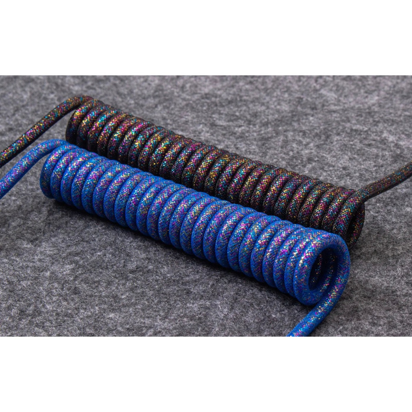 Keychron Premium Aviator Spiralkabel Regenbogen plattiert blau