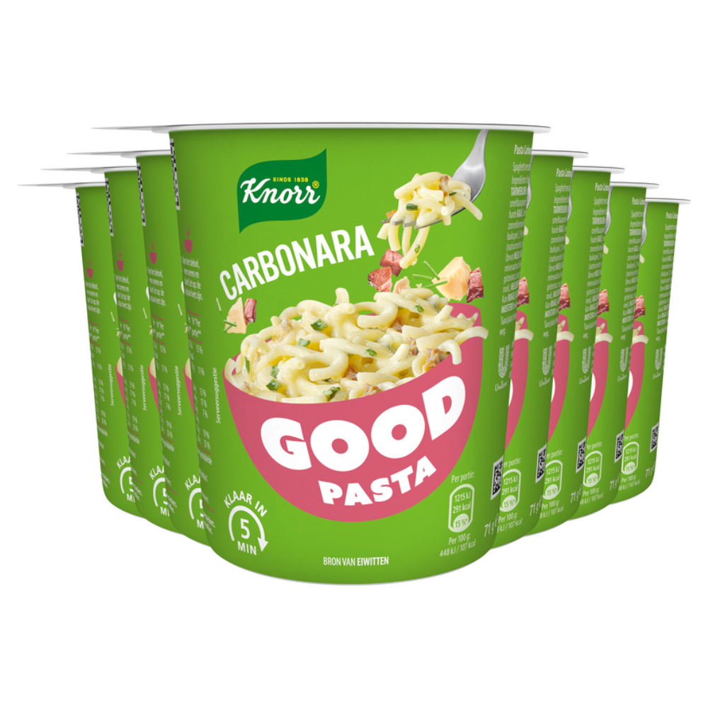 Knorr gute Pasta Spaghetti Carbonara Tasse (8x 71 Gramm)
