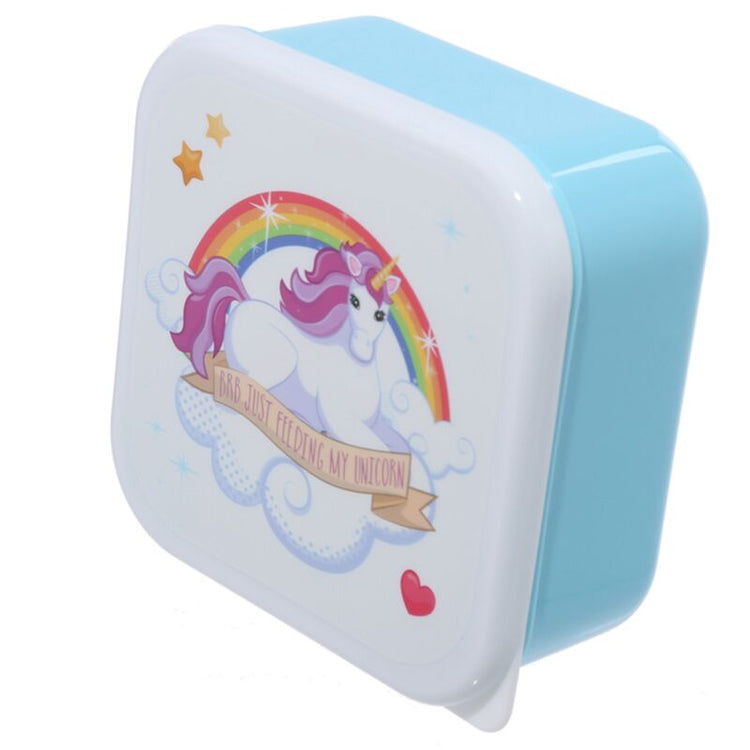 Set 3 Brotdbox S m l-ekantierende Regenbogen-Einhorn