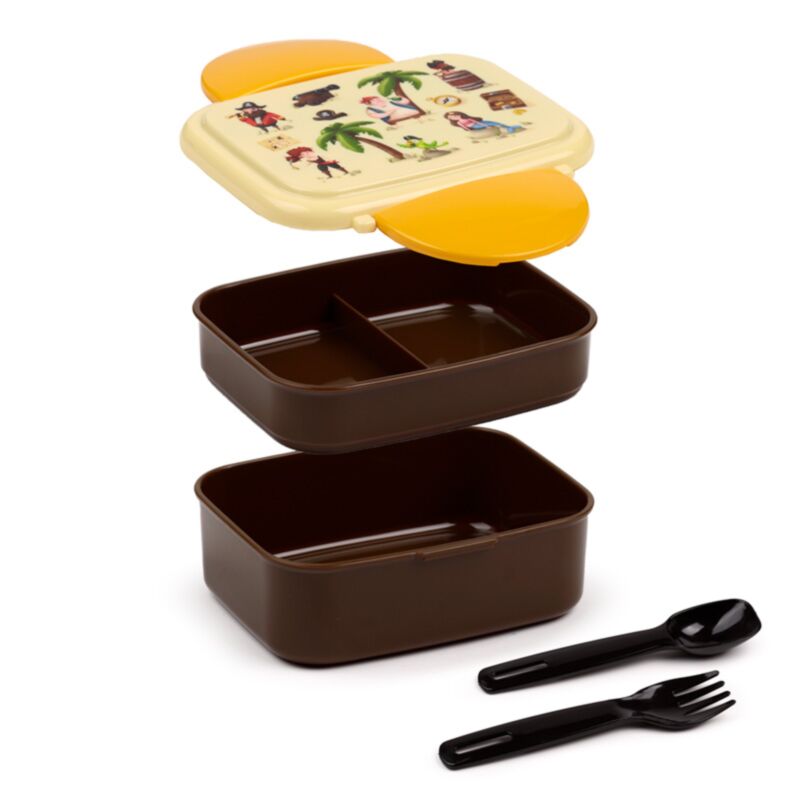 Jolly Rogers Pirate Clip Bento Box Lunchbox mit Besteck
