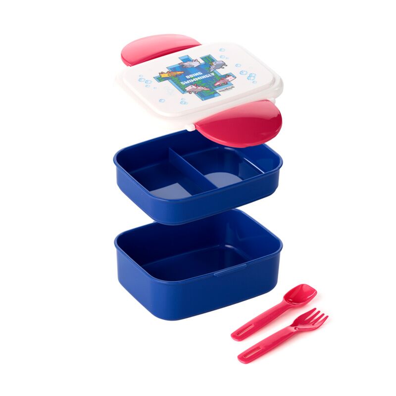 Minecraft Axolotl Clip Bento Box Lunchbox Besteck