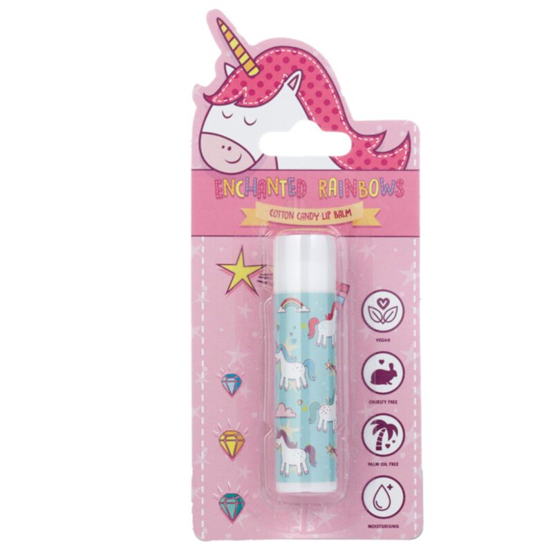 Regenbogen Einhorn Lippenbalsam Stick - Baumwoll Süßigkeiten
