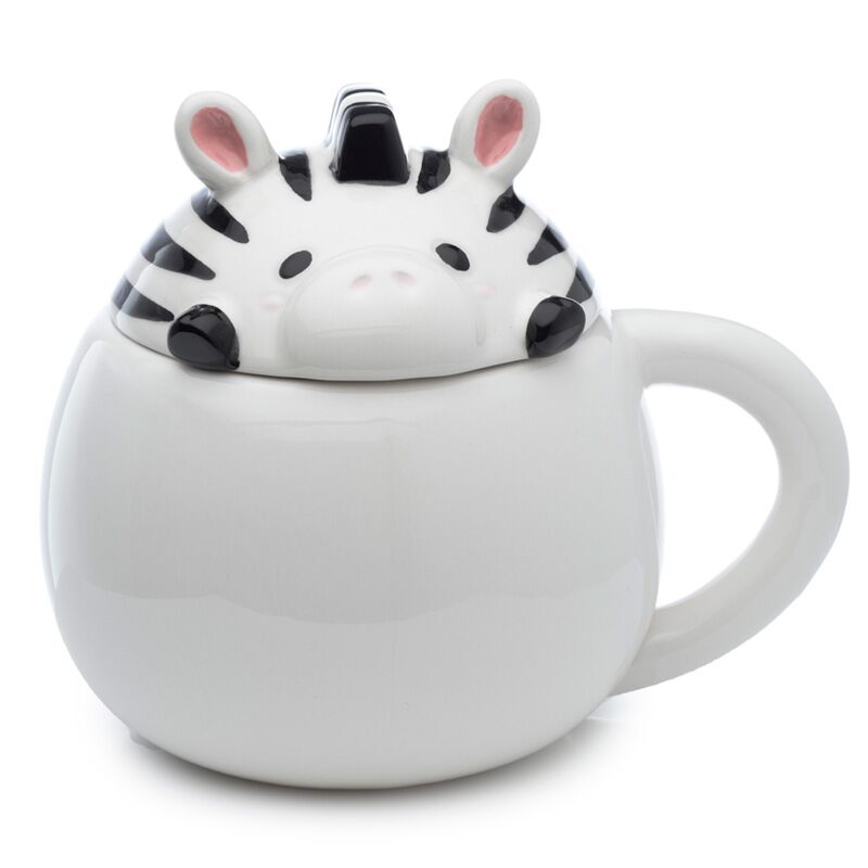 Adoramals Zebra Deckel gebildet Keramikbecher