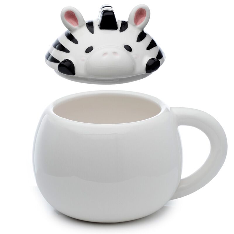 Adoramals Zebra Deckel gebildet Keramikbecher