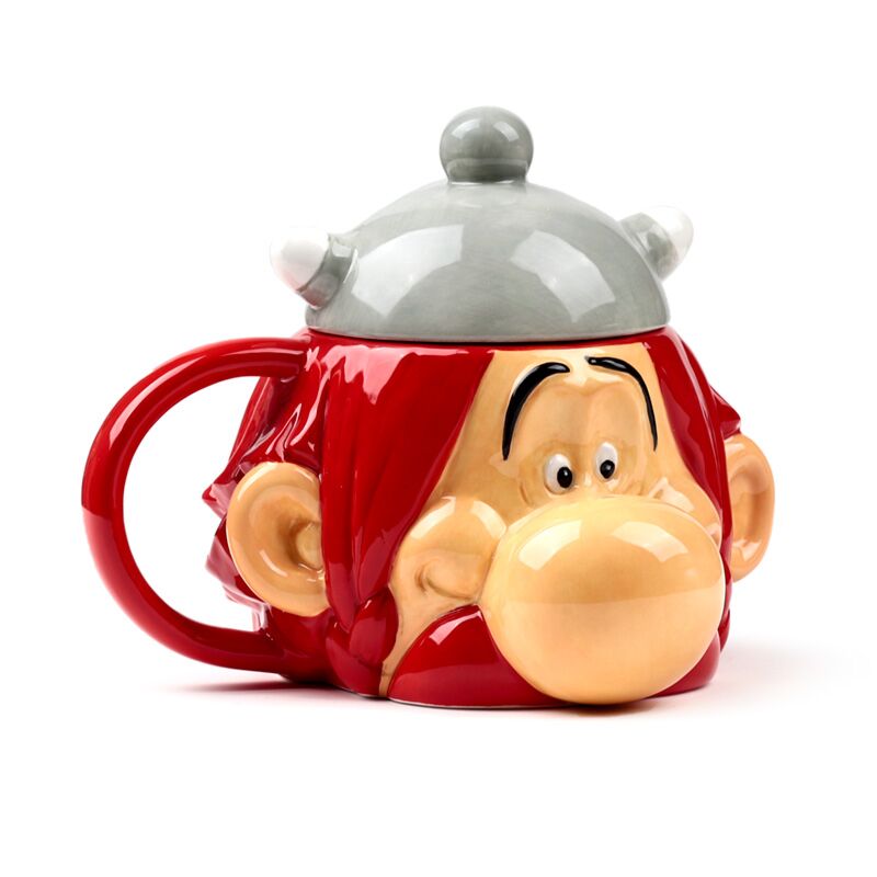 Obelix gebildete Keramikbecher mit Deckel