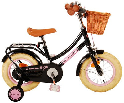 Volare Exzellente Kinderfahrrad - Mädchen - 12 Zoll - schwarz