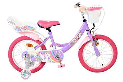 Volare Einhorn Kinderfahrrad - Mädchen - 16 Zoll - Lila