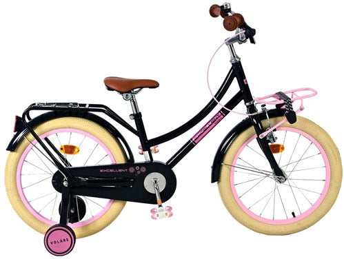 Volare ausgezeichnetes Kinderfahrrad – Mädchen – 18 Zoll – Schwarz – 95 % zusammengebaut