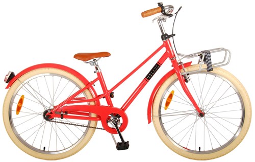 Volare Melody Children's Bicycle - Mädchen - 24 Zoll - Korallenrot - Prime Collection