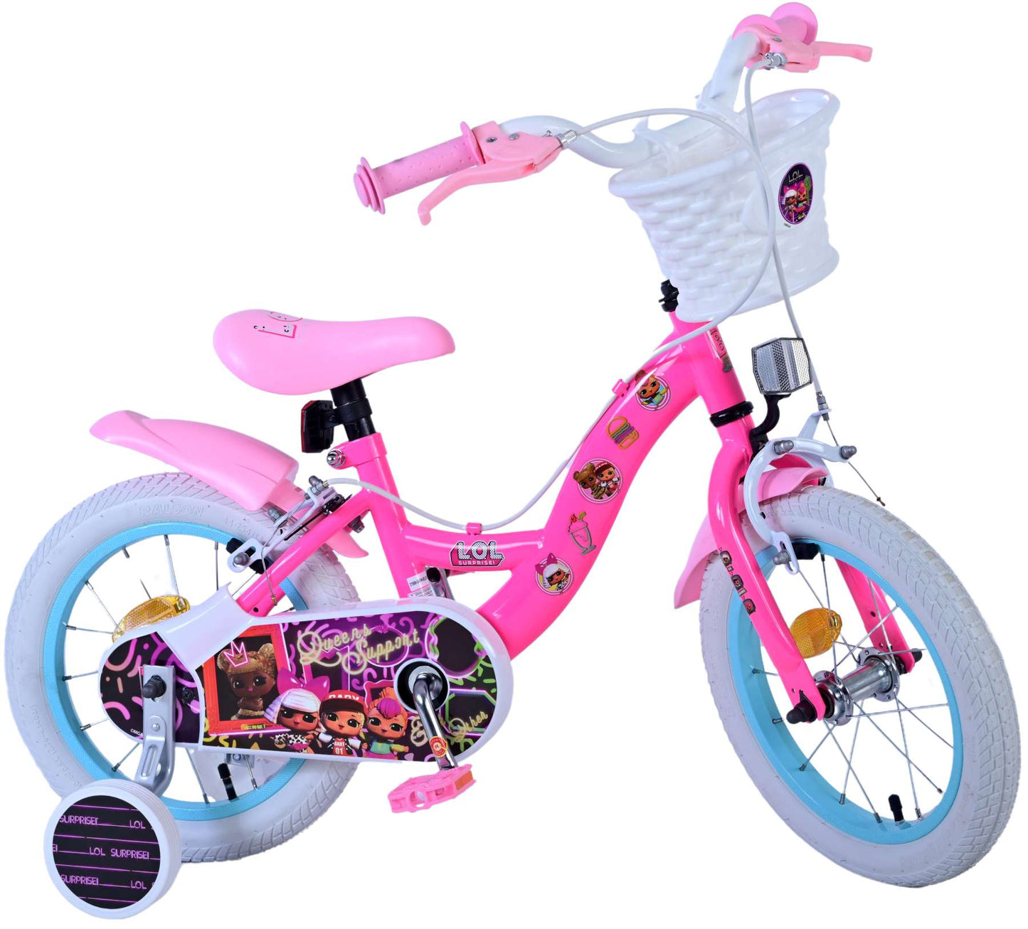 Volare Dolls Kinderrad - Mädchen - 14 Zoll - Pink - Zwei Handbremsen