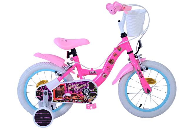 Volare Dolls Kinderrad - Mädchen - 14 Zoll - Pink - Zwei Handbremsen
