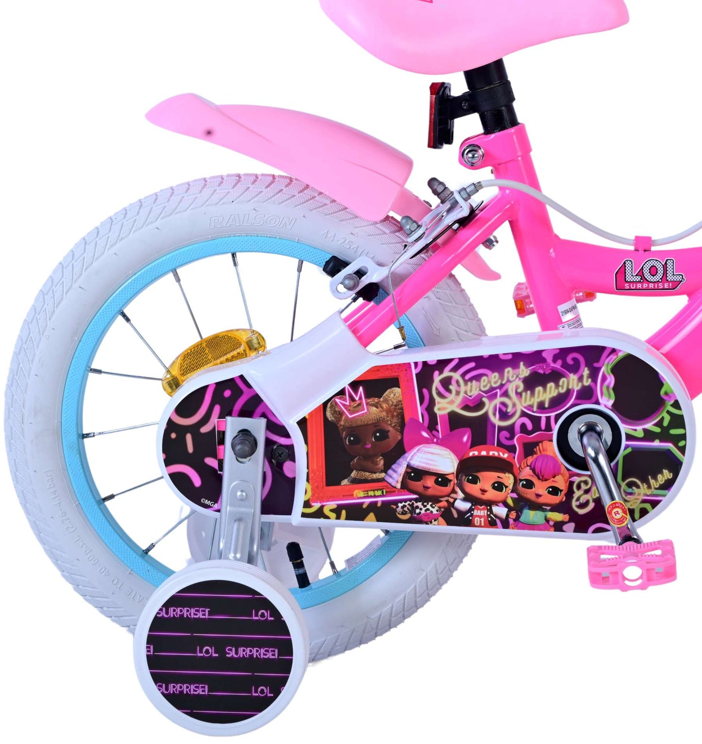 Volare Dolls Kinderrad - Mädchen - 14 Zoll - Pink - Zwei Handbremsen