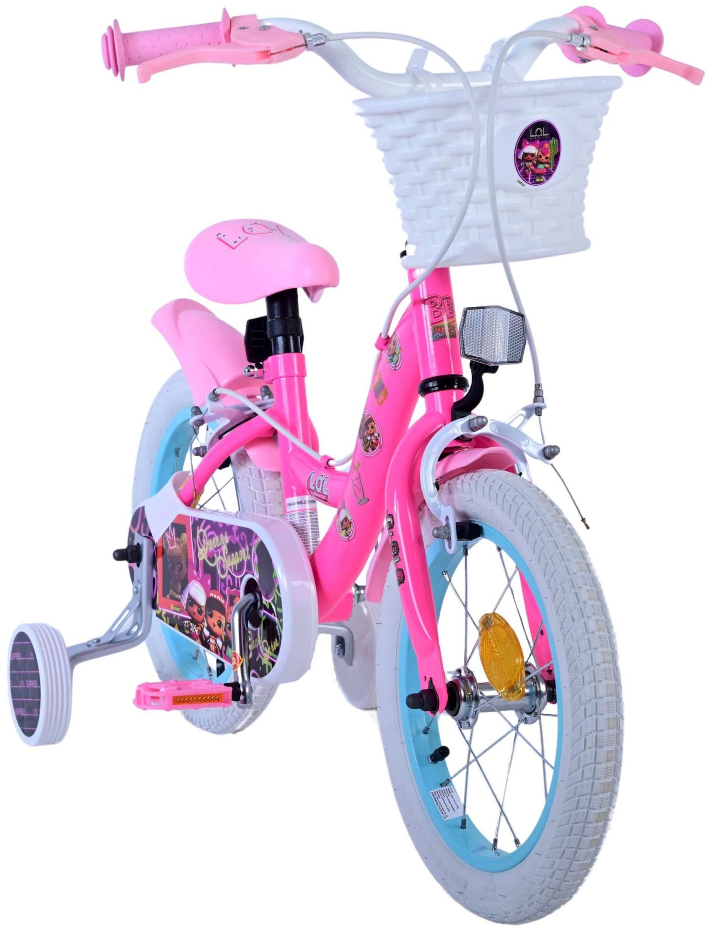 Volare Dolls Kinderrad - Mädchen - 14 Zoll - Pink - Zwei Handbremsen