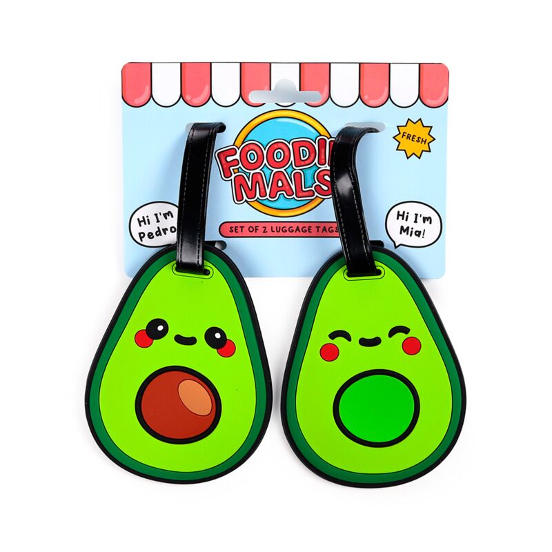 Foodsiemals Avocado PVC Koffer Etikett Set von 2