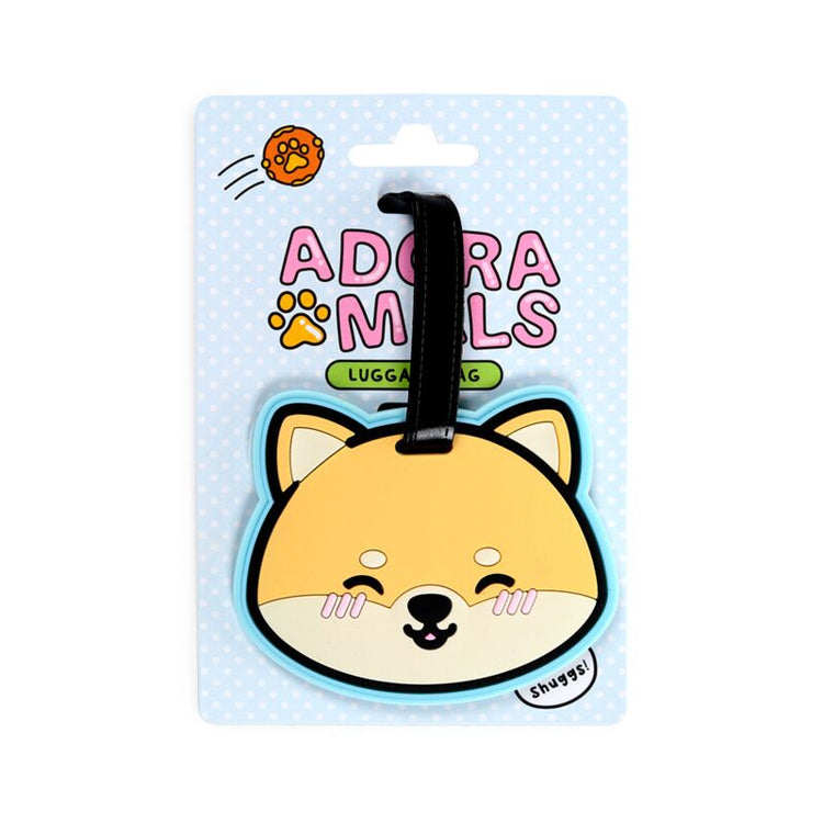 Adoramals schüttelt den Shiba-Inu-PVC-Kofferanhänger