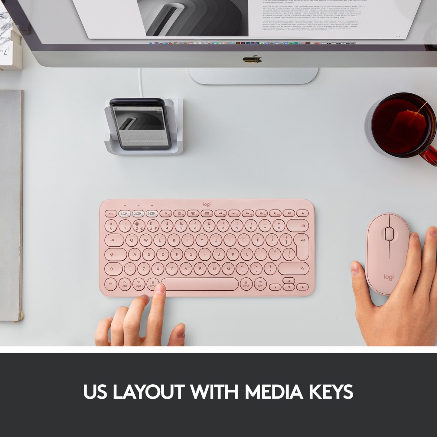 Logitech K380 für Mac Multi-Device Bluetooth Tastatur Roz