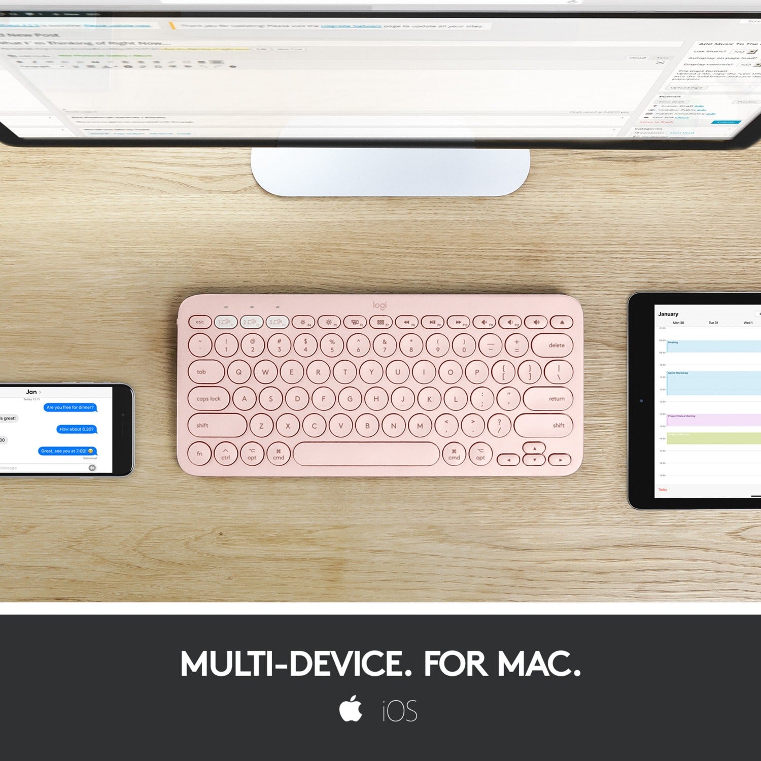 Logitech K380 für Mac Multi-Device Bluetooth Tastatur Roz
