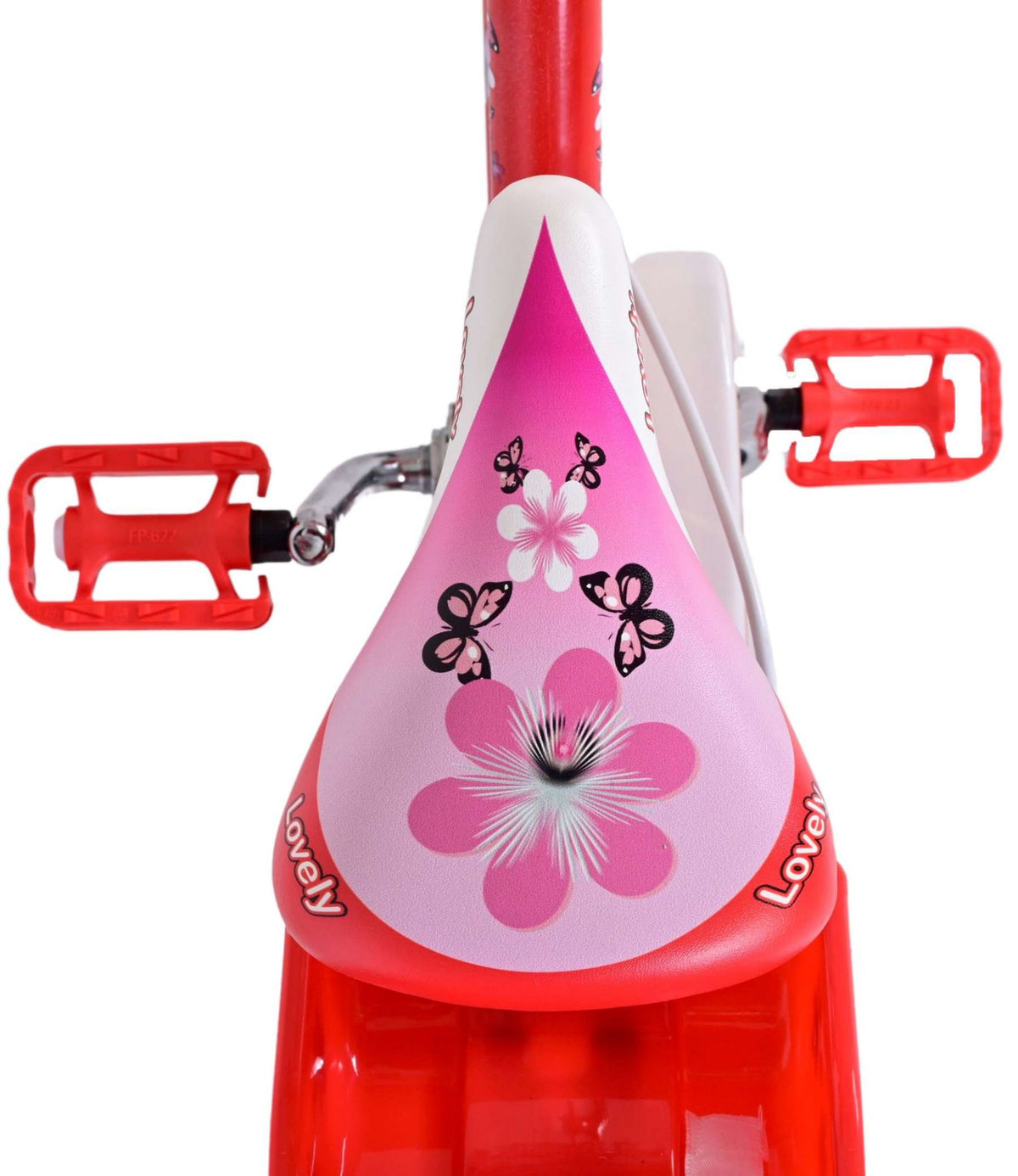 Volare Lovely Children's Bicycle - Mädchen - 14 Zoll - Rot Weiß - Zwei Handbremsen