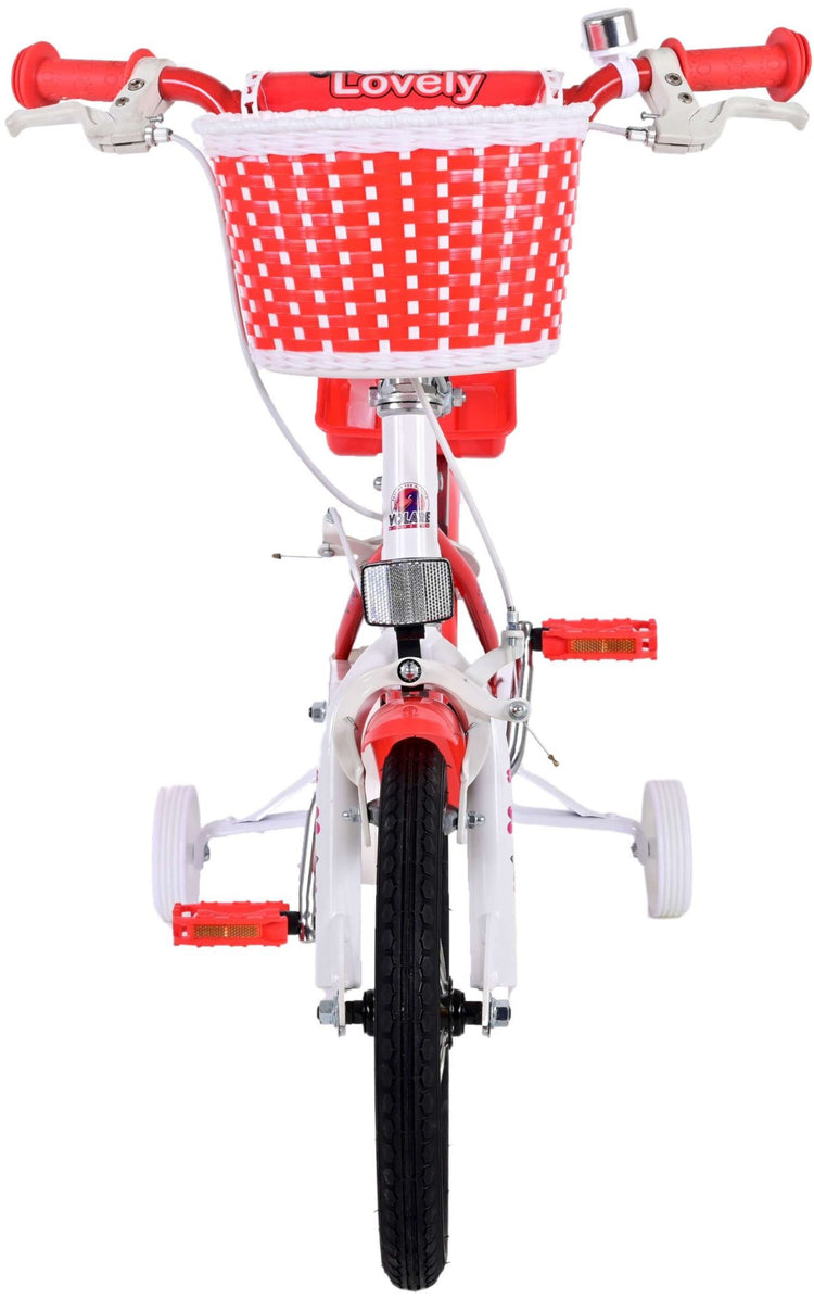 Volare Lovely Children's Bicycle - Mädchen - 14 Zoll - Rot Weiß - Zwei Handbremsen