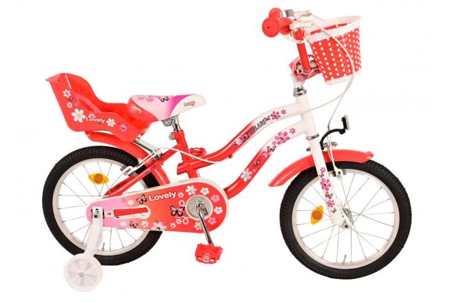 Volare Lovely Children's Bicycle - Mädchen - 16 Zoll - Rotwittchen - Zwei Handbremsen