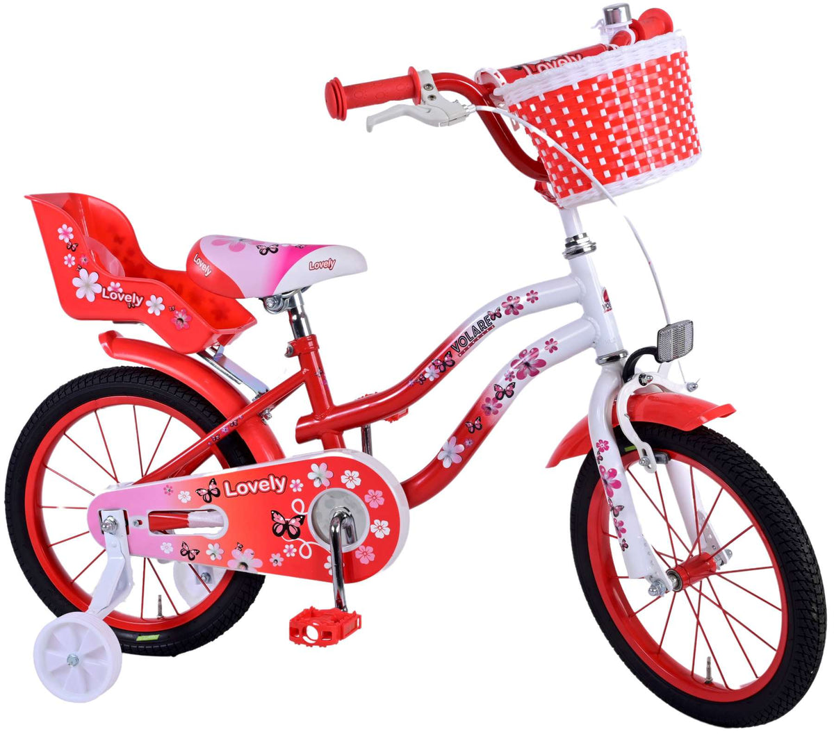 Volare schöne Kinderbike Girls 16 Zoll rotweiß