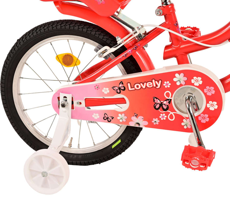 Volare Lovely Children's Bicycle - Mädchen - 16 Zoll - Rotwittchen - Zwei Handbremsen