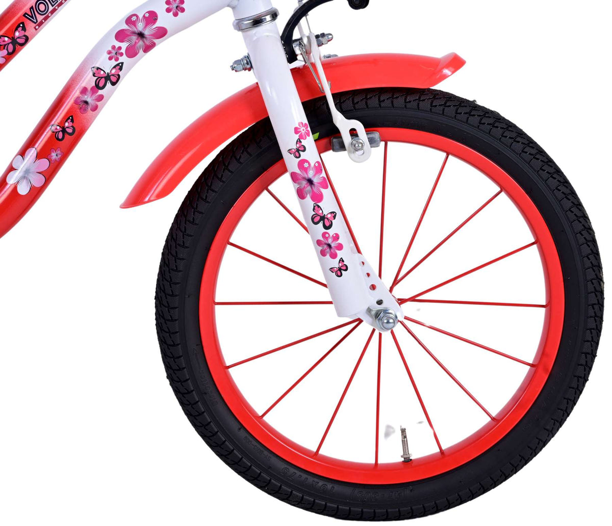 Volare schöne Kinderbike Girls 16 Zoll rotweiß