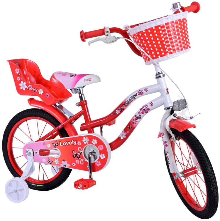 Volare schöne Kinderbike Girls 16 Zoll rotweiß