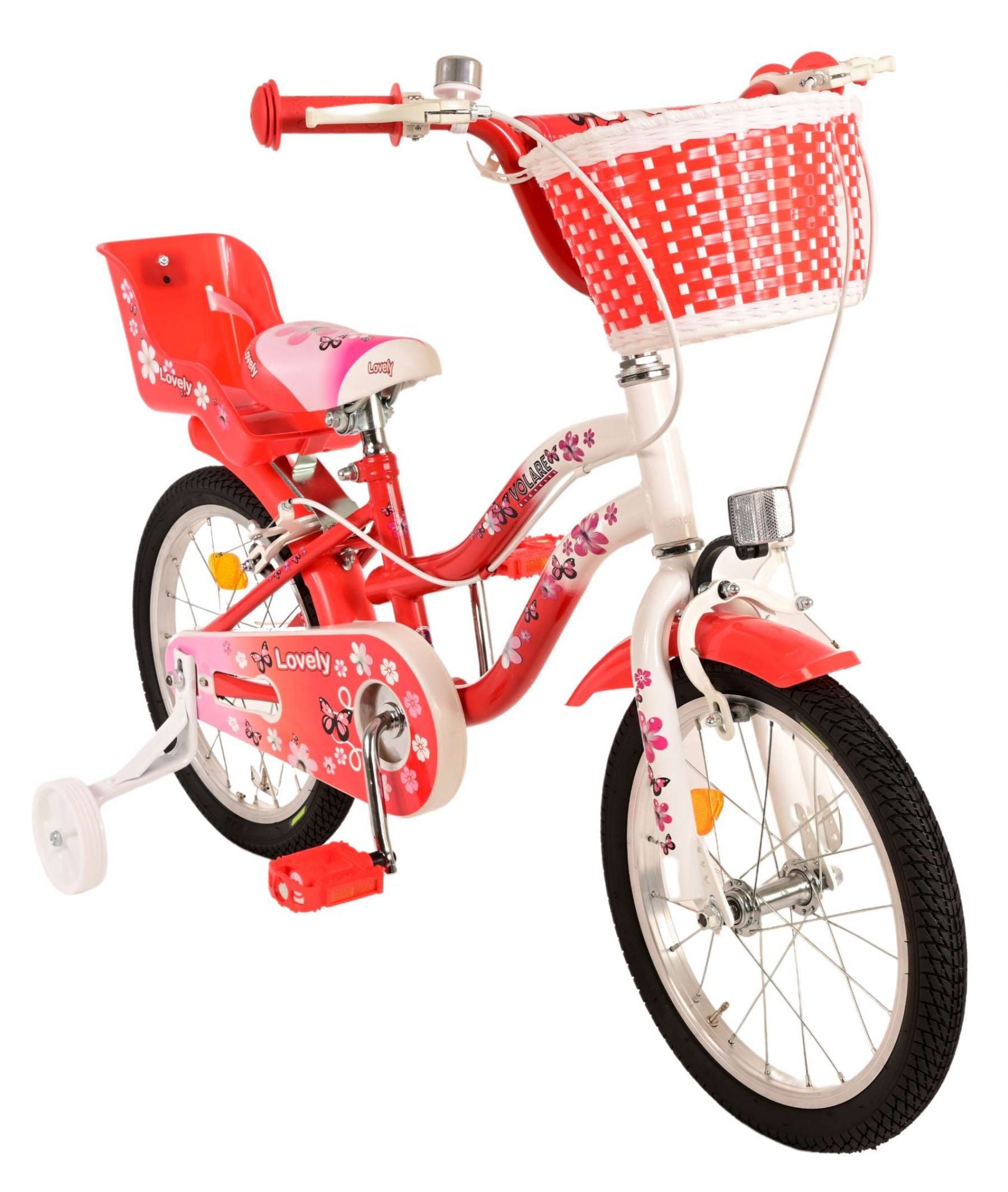 Volare Lovely Children's Bicycle - Mädchen - 16 Zoll - Rotwittchen - Zwei Handbremsen