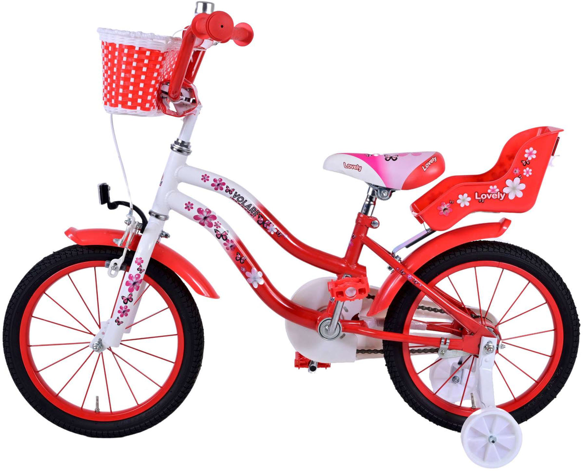Volare schöne Kinderbike Girls 16 Zoll rotweiß