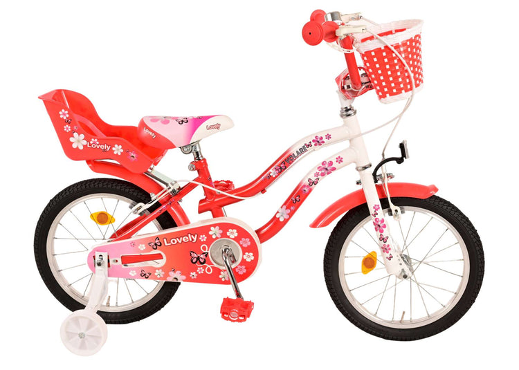 Volare Lovely Children's Bicycle - Mädchen - 16 Zoll - Rotwittchen - Zwei Handbremsen
