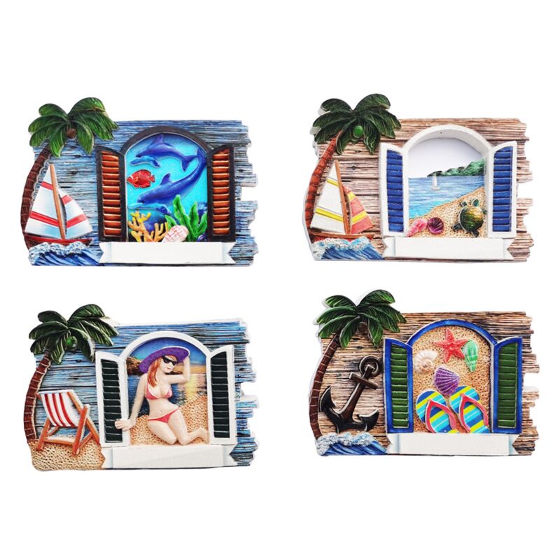 Fenster Panorama 3d Sea Beach Souvenir Magnet