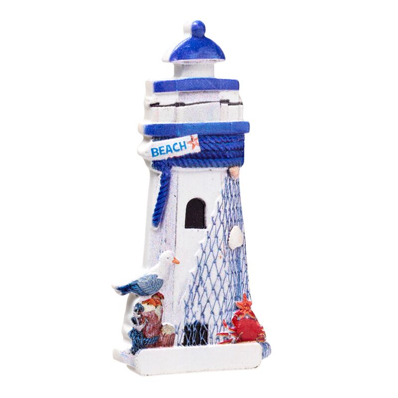 Blue Lighthouse 3D Sea Beach Souvenir Magnet