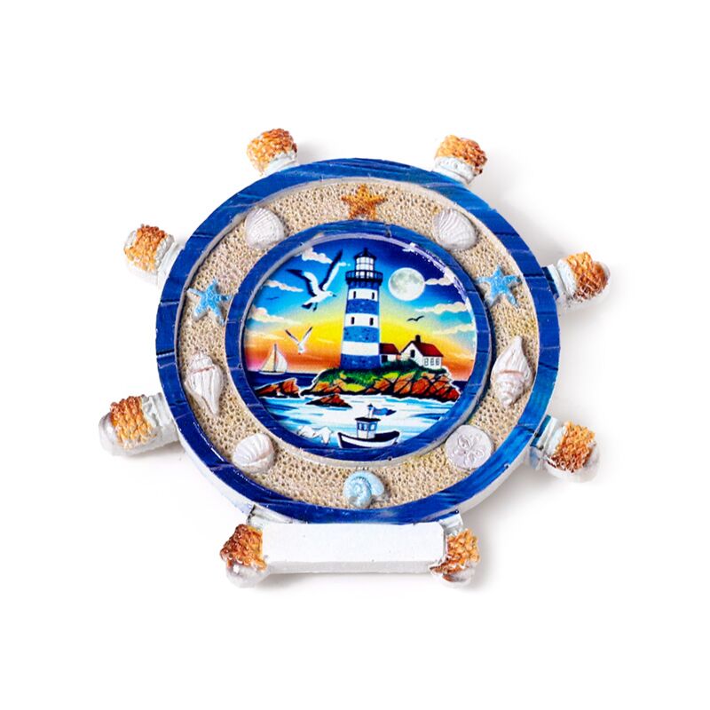 Sea Beach Souvenir Magnet Scheepswiel Seascapes
