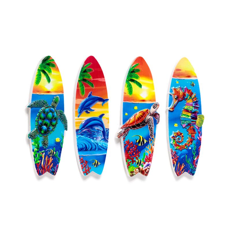 Sea Strang Souvenir 3D Magnet Surfboard Tropical Zeelven