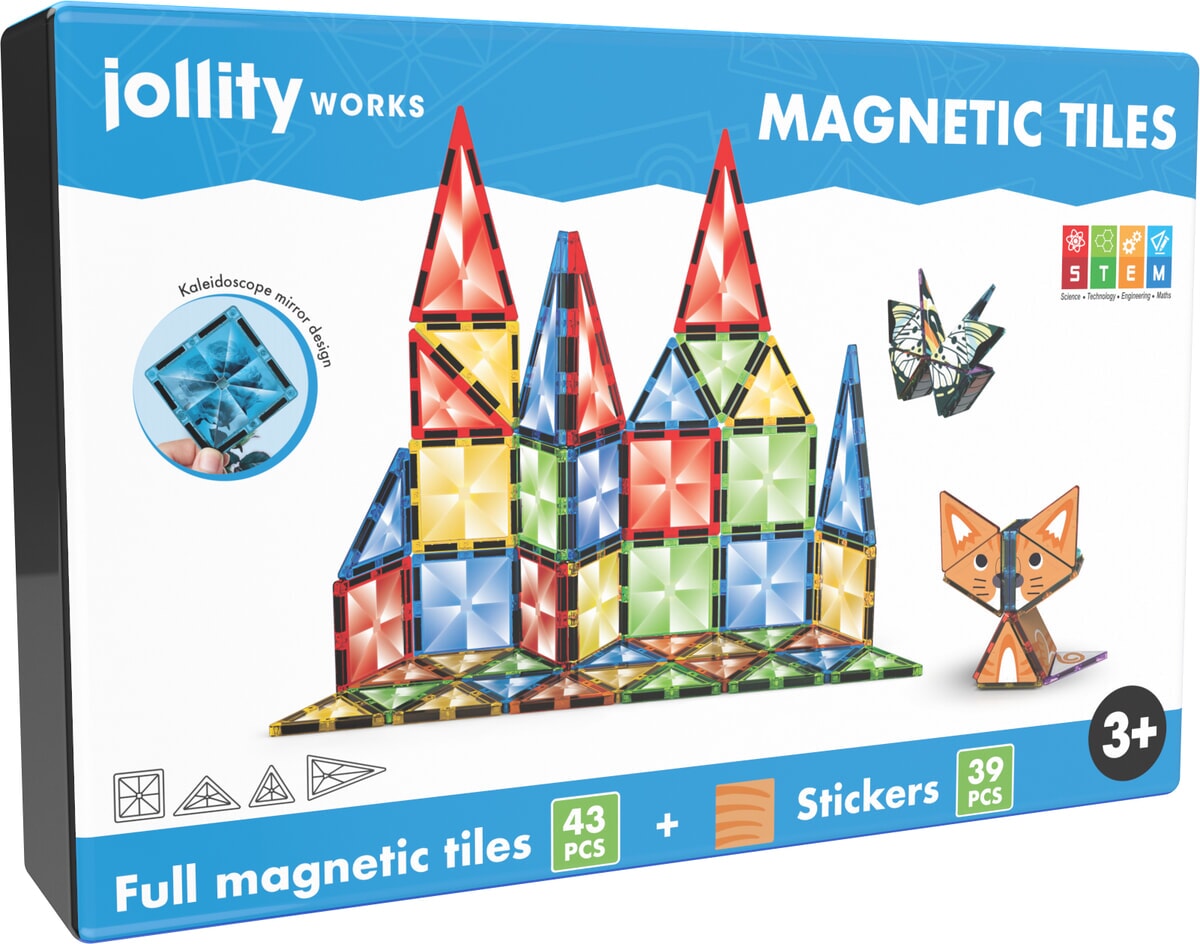 Magnetfliesen-Stiel, 43 Stück, Jollity Works
