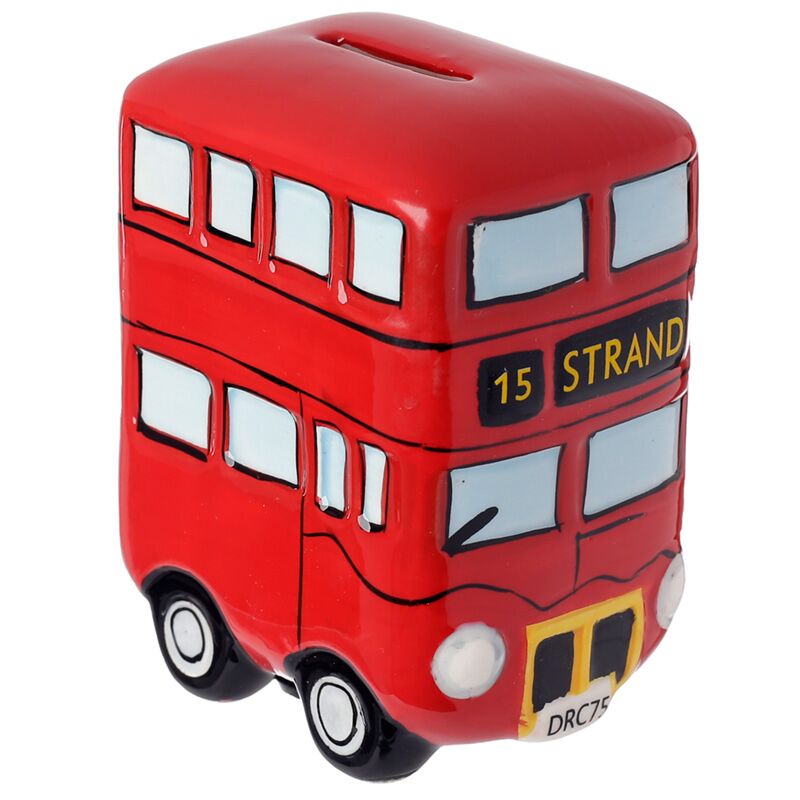 Londoner Doppeldeckerbus-Spardose aus Keramik