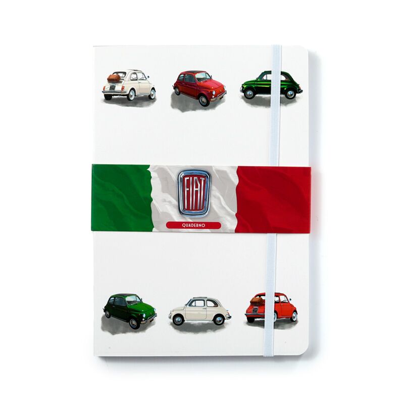 Fiat 500 Retro Recycling A5 ausgekleidetes Notizbuch