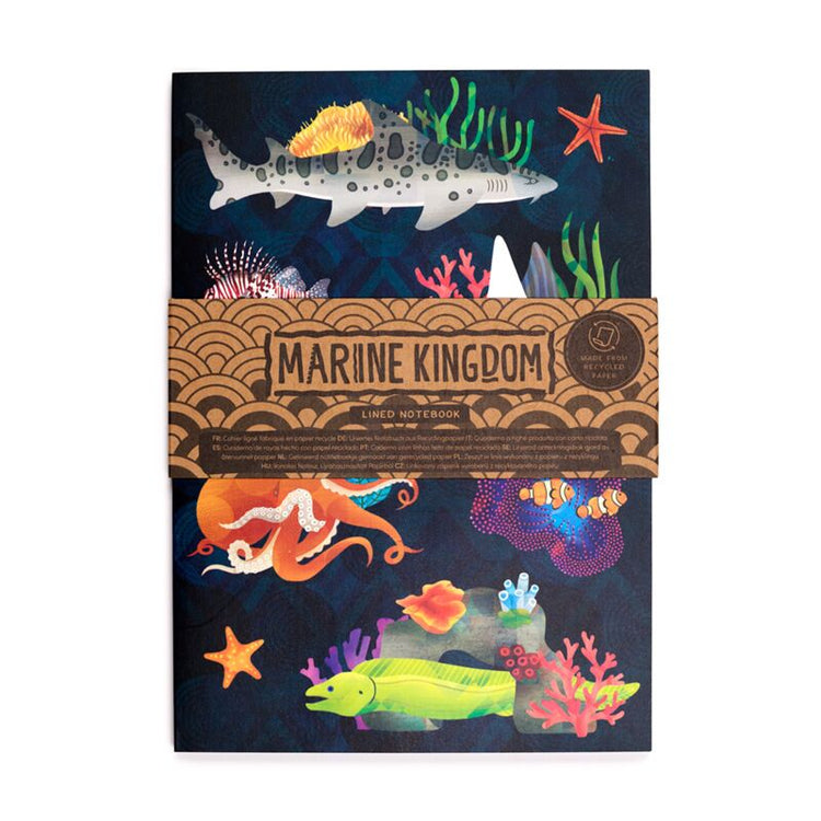 Marine Kingdom Recycling A5 ausgekleidetes Notizbuch