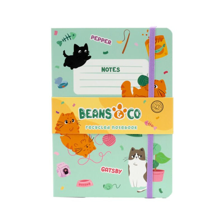 Beans Co -Katzen recycelte A5 -Notizbuch