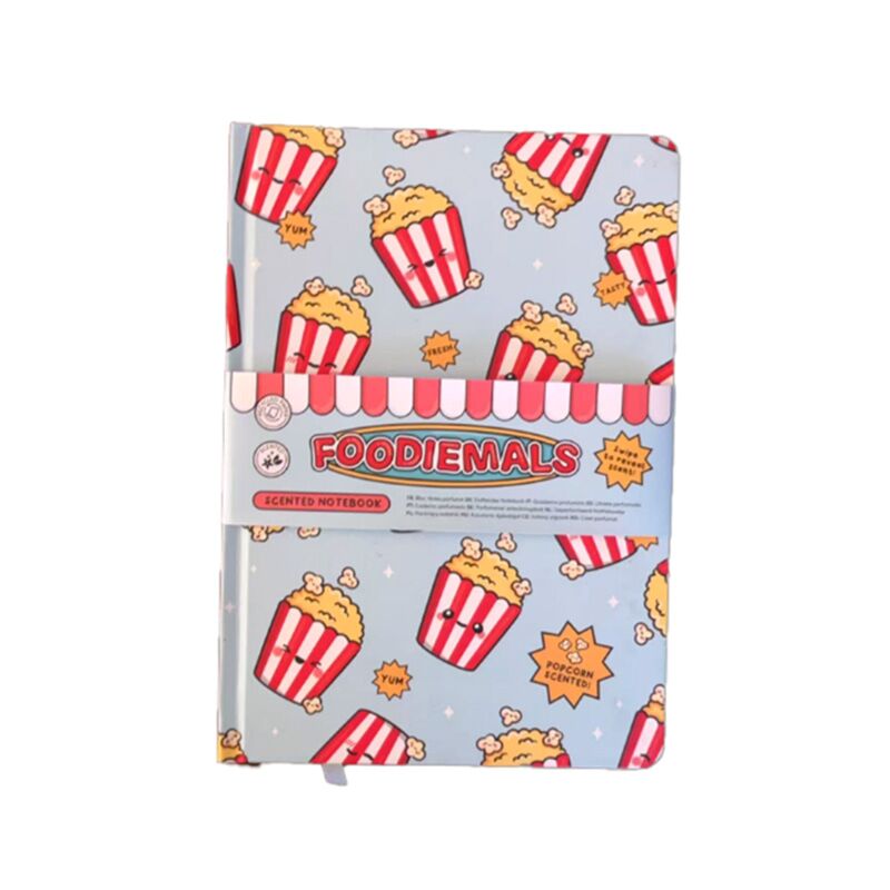 Foodiemals recyceltes A5-Notizbuch mit Popcorngeschmack