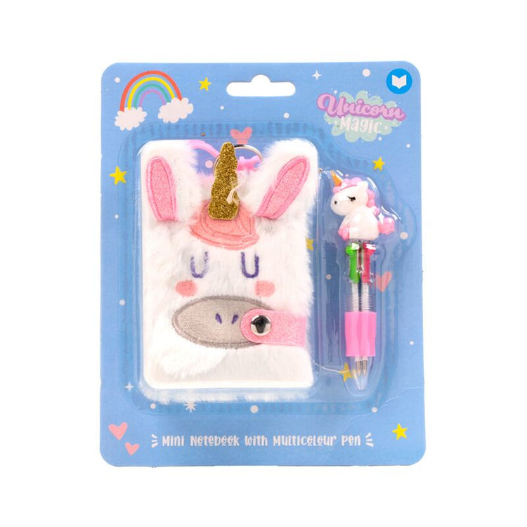 Einhorn-Zauber-Mini-Notizbuch A7 mit 4-Farben-Stift
