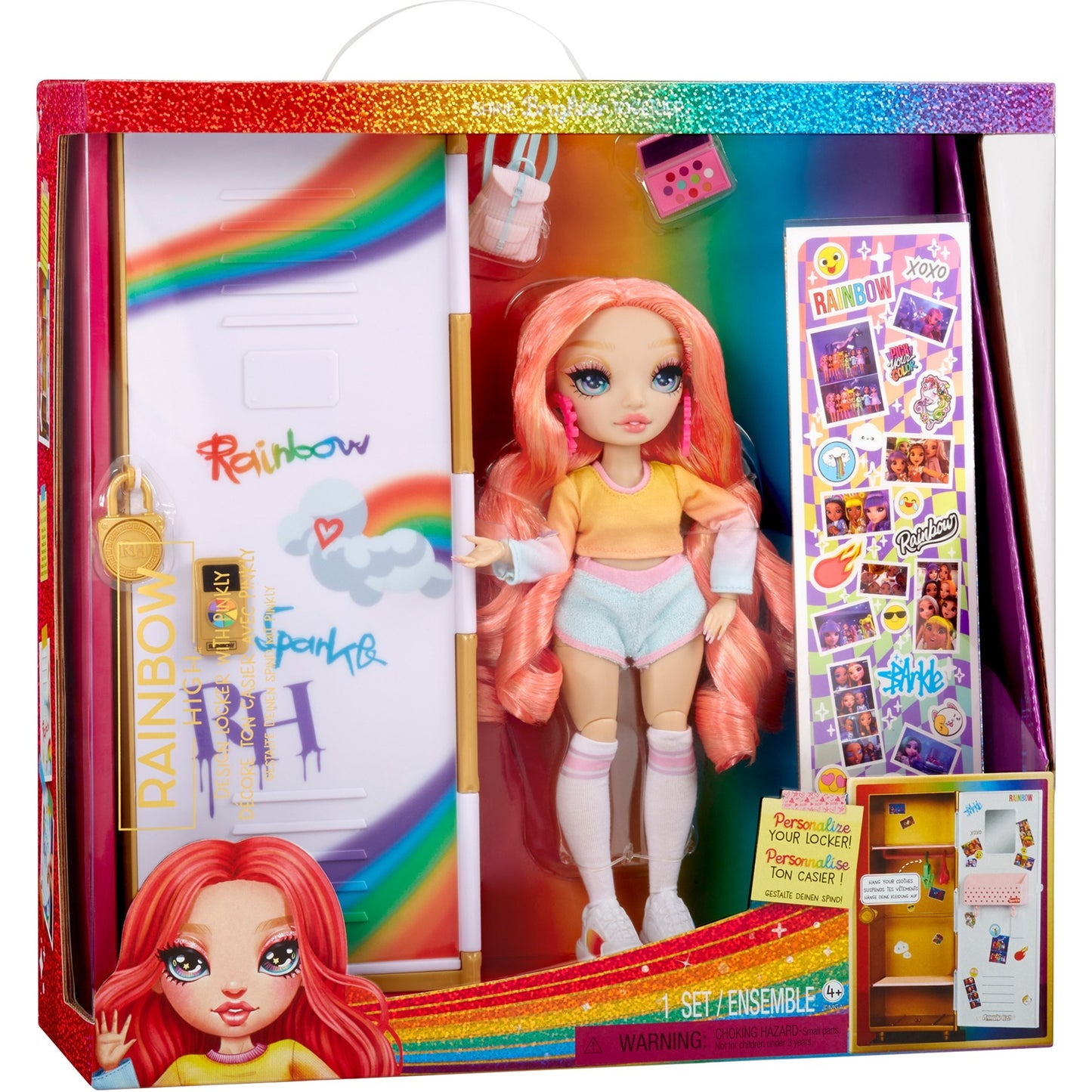 MGA Entertainment Rainbow High Design Locker und Pinkly Paige