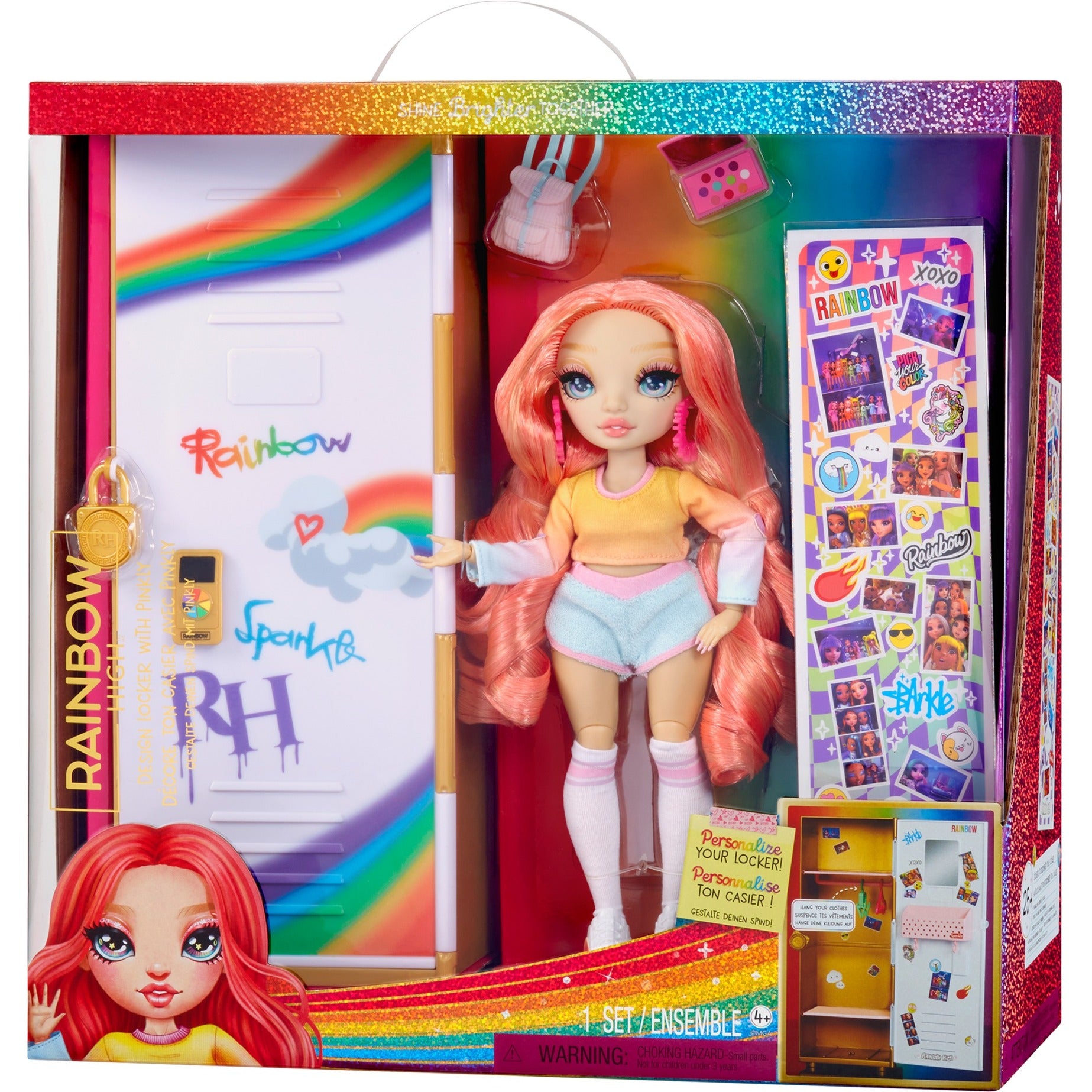 MGA Entertainment Rainbow High Design Locker und Pinkly Paige